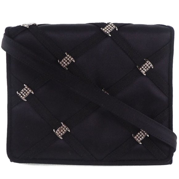 Salvatore ferragamo black clutch